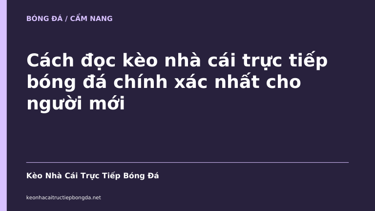 Cách đọc kèo nhà cái trực tiếp bóng đá chính xác nhất cho người mới